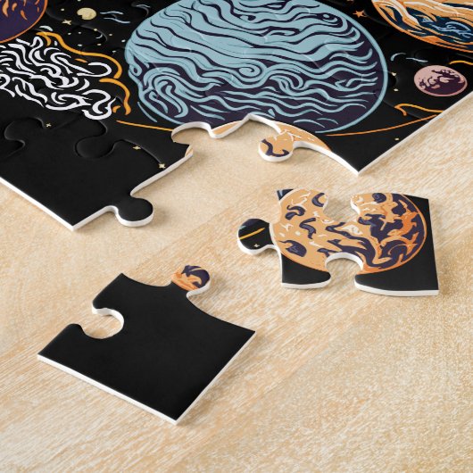 Zonnestelsel Grafisch Ontwerp Legpuzzel (Zijkant)