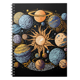 Zonnestelsel Grafisch Ontwerp Notitieboek