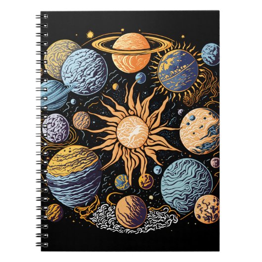 Zonnestelsel Grafisch Ontwerp Notitieboek (Voorkant)