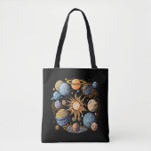 Zonnestelsel Grafisch Ontwerp Tote Bag (Voorkant)