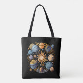 Zonnestelsel Grafisch Ontwerp Tote Bag (Achterkant)