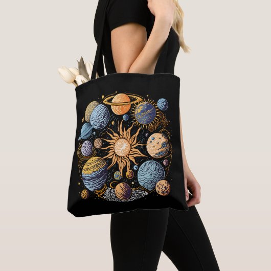 Zonnestelsel Grafisch Ontwerp Tote Bag (Dichtbij)