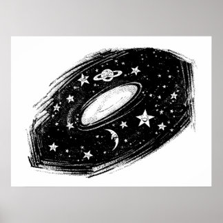 Zonnestelsel Hemelse Kinder Kunst Tekening Poster