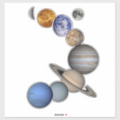 Zonnestelsel in de ruimte sticker (Vel)