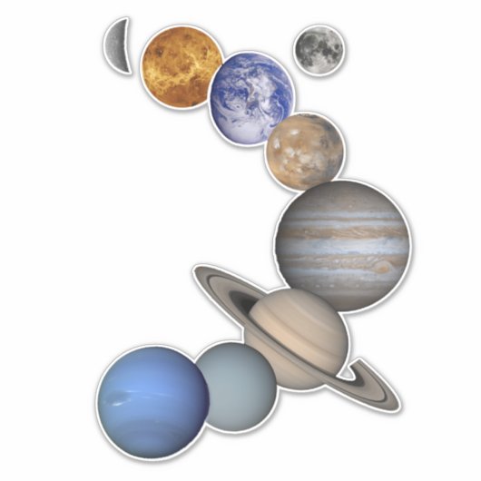 Zonnestelsel in de ruimte sticker (Voorkant)