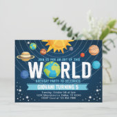 Zonnestelsel in de ruimte - uitnodiging op zaterda (Staand voorkant)