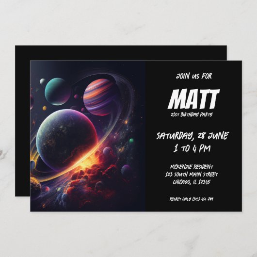 Zonnestelsel Kaart (Voorkant / Achterkant)