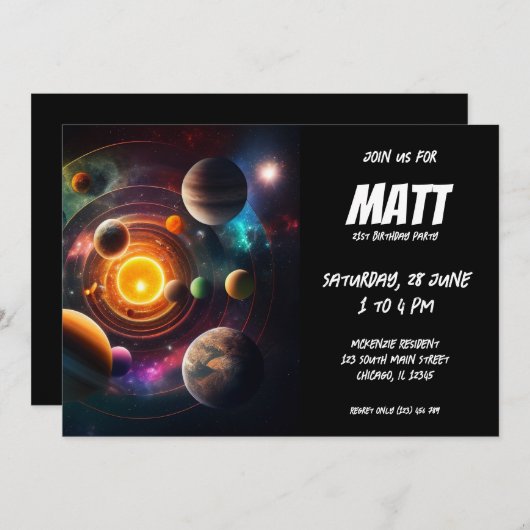 Zonnestelsel Kaart (Voorkant / Achterkant)