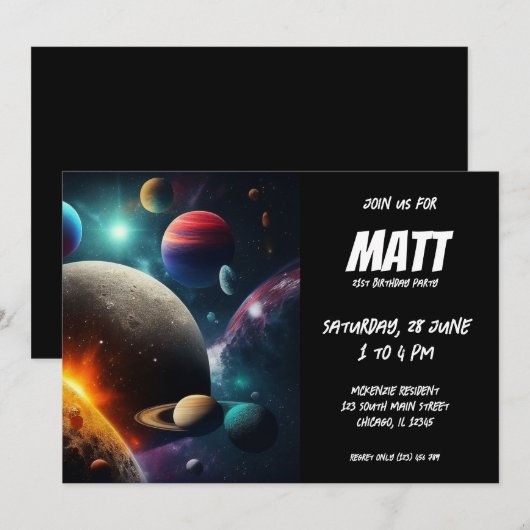 Zonnestelsel Kaart (Voorkant / Achterkant)