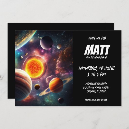 Zonnestelsel Kaart (Voorkant / Achterkant)