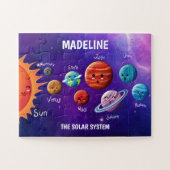 Zonnestelsel Kawaii Educatieve naam Jigzaag Puzzle Legpuzzel (Horizontaal)