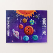 Zonnestelsel Kawaii Educatieve naam Jigzaag Puzzle Legpuzzel (Horizontaal)