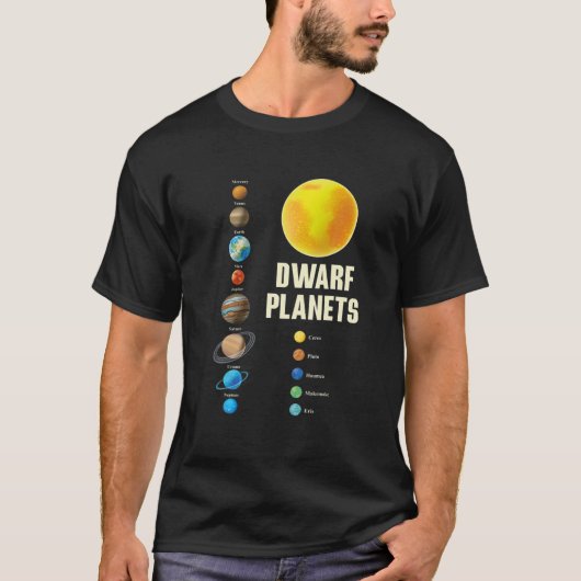 Zonnestelsel Kinder en volwassenen Dwarf Planets G T-shirt (Voorkant)
