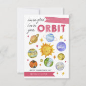 Zonnestelsel Klaslokaal Valentijnsdag Kaart (Voorkant)