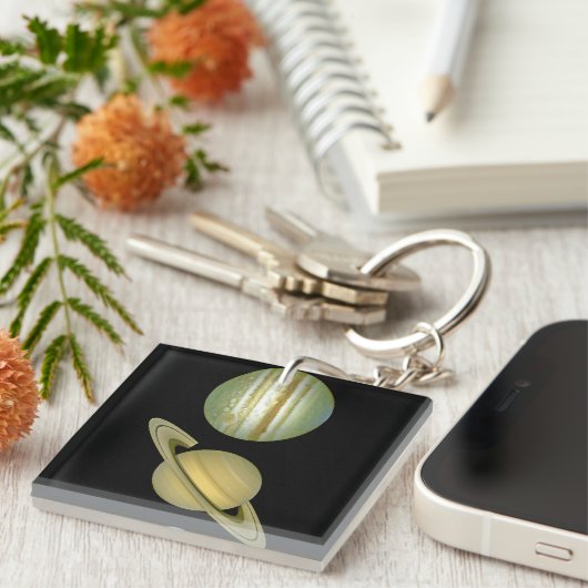 Zonnestelsel ~ Lang Uitzicht Sleutelhanger (Voorkant Rechts)