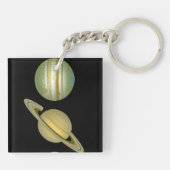 Zonnestelsel ~ Lang Uitzicht Sleutelhanger (Achterkant)