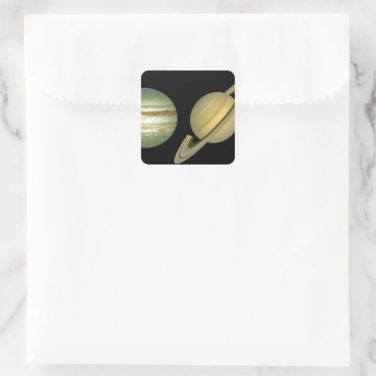 Zonnestelsel ~ Lang Uitzicht Vierkante Sticker (Tas)