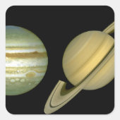 Zonnestelsel ~ Lang Uitzicht Vierkante Sticker (Voorkant)