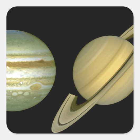 Zonnestelsel ~ Lang Uitzicht Vierkante Sticker (Voorkant)