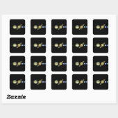 Zonnestelsel ~ Lang Uitzicht Vierkante Sticker (Vel)