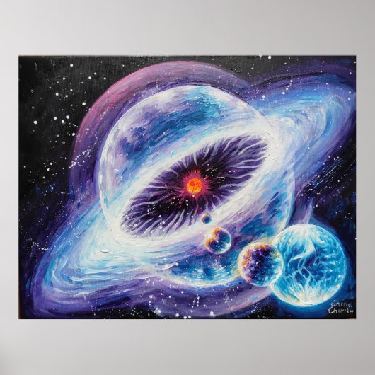 Zonnestelsel met heliosfeer poster (Voorkant)