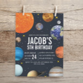 Zonnestelsel met ruimtethema op zaterdag kaart