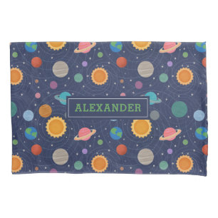 Zonnestelsel met zon en gewassen op maat kussensloop