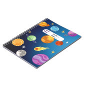 Zonnestelsel met zon en gewassen op maat notitieboek (Linkerzijde)