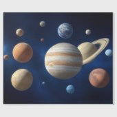 Zonnestelsel Montage Cadeaupapier (Vlak)