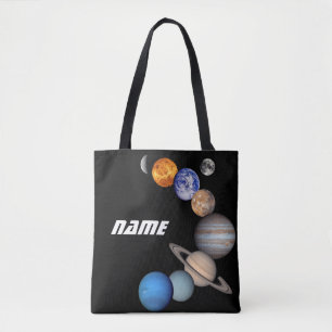 Zonnestelsel Montage JPL-foto's - Pas naam aan Tote Bag