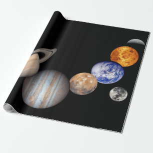 Zonnestelsel Montage JPL Planeet Foto's Cadeaupapier