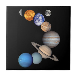 Zonnestelsel Montage JPL Planeet Foto's Tegeltje