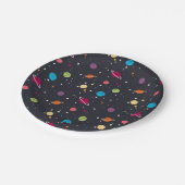 Zonnestelsel op zwart papieren bordje (Gekanteld)