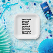 Zonnestelsel Papieren Bordje (Feest)