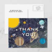 Zonnestelsel Party Dank u Briefkaart (Voorkant / Achterkant)