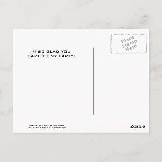 Zonnestelsel Party Dank u Briefkaart (Achterkant)