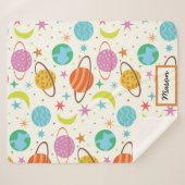 Zonnestelsel Planeet Outer Space Baby gepersonalis Sherpa Deken (Voorkant (horizontaal))