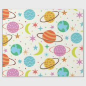 Zonnestelsel Planeet Outer Space Patroon Cadeaupapier (Vlak)