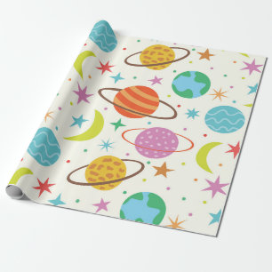 Zonnestelsel Planeet Outer Space Patroon Cadeaupapier