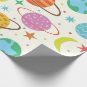 Zonnestelsel Planeet Outer Space Patroon Cadeaupapier (Hoek)