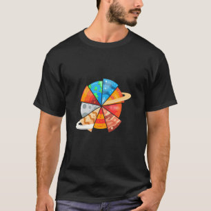 Zonnestelsel Planent als Pizza Piece Humor Joke Fu T-shirt