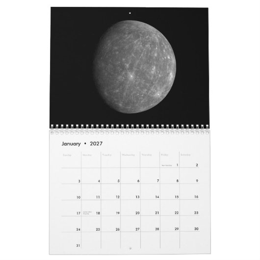 Zonnestelsel - Planet by Planet Kalender (Jan 2027)