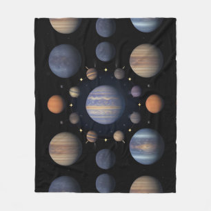 Zonnestelsel Planeten in de Ruimte Gerangschikt Fleece Deken