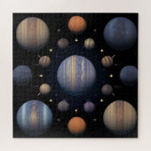 Zonnestelsel Planeten in de Ruimte Gerangschikt Legpuzzel (Horizontaal)