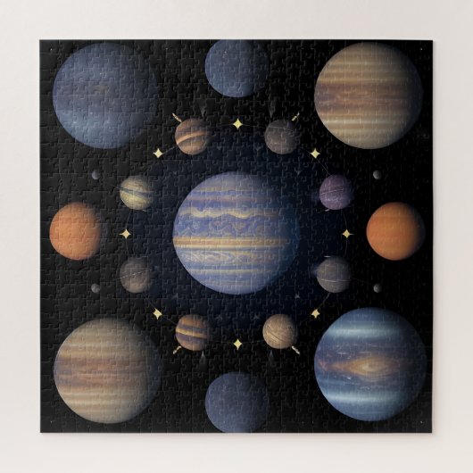 Zonnestelsel Planeten in de Ruimte Gerangschikt Legpuzzel (Verticaal)