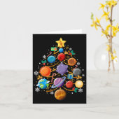 Zonnestelsel Planeten Kerstboom Astronomie Xmas Kaart (Gele Bloem)