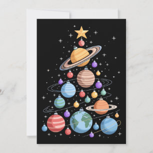 Zonnestelsel Planeten Kerstboom Ruimte Vakantie Kaart