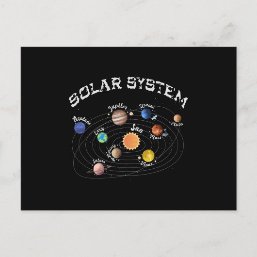 Zonnestelsel Planeten Kinderen Kennis Outer Space Briefkaart (Voorkant)