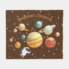 Zonnestelsel Planeten Monogram Kleurrijke Kinder K Fleece Deken