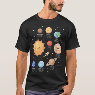 Zonnestelsel Planeten Ruimtewetenschap Astronomie T-shirt